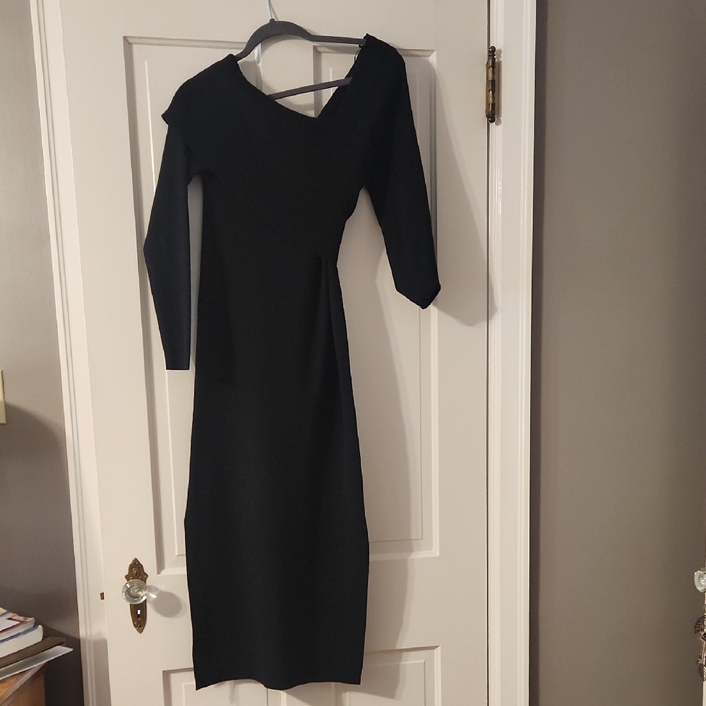 Chic Asymmetrical Black Dress